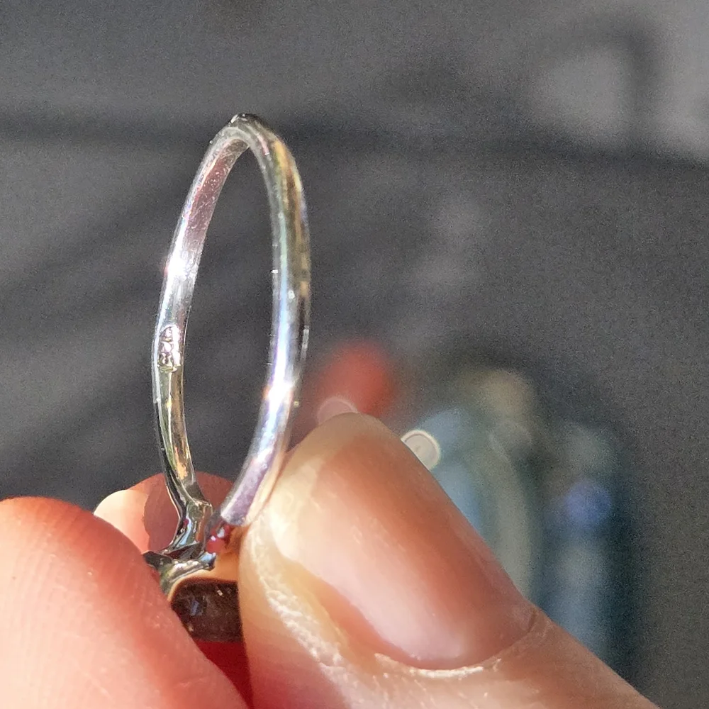 Rutilated Quarts Natural 3.5k Solitaire Emerald  Cut Sterling Ring Sz7.5 - Picture 7 of 12